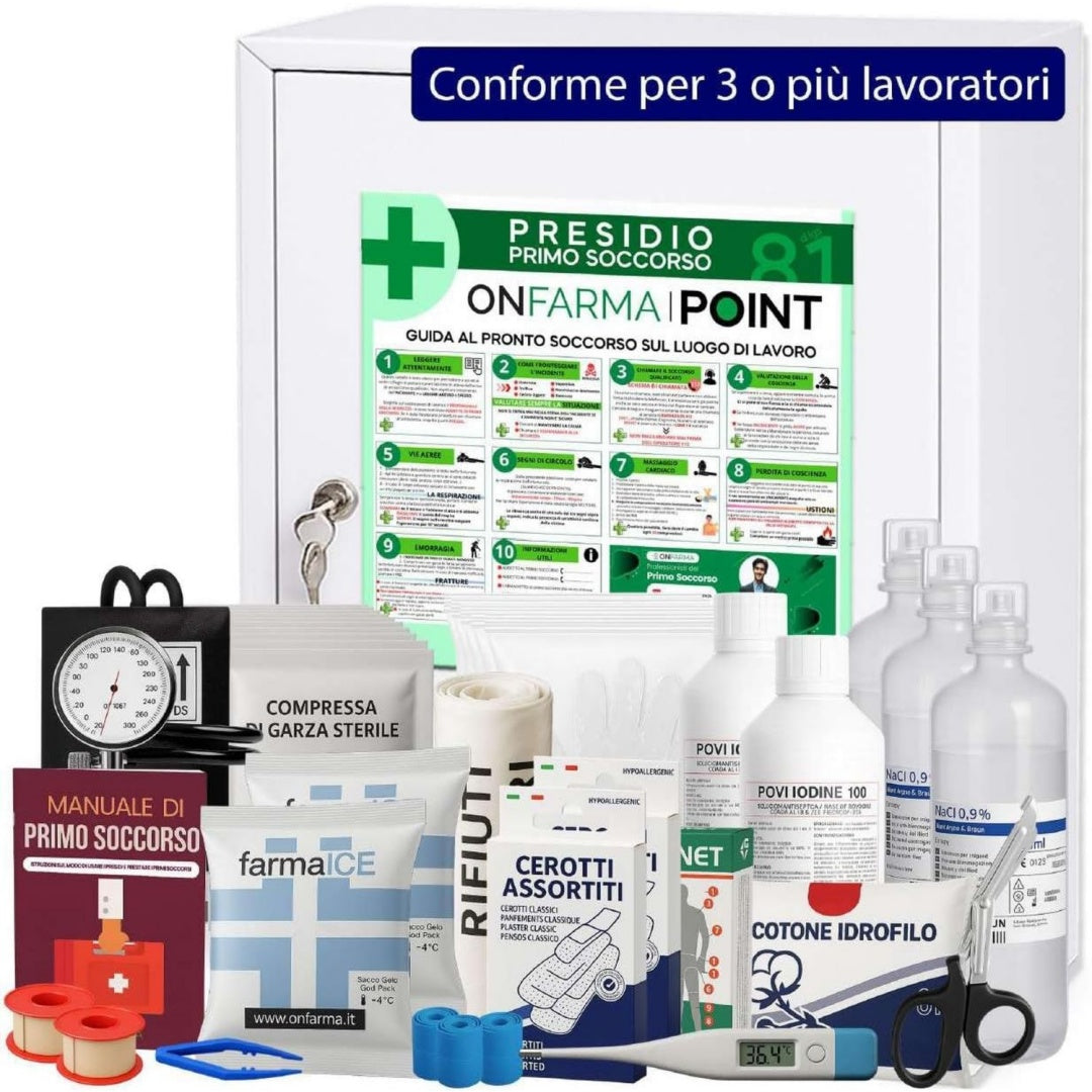 Armadio ONFARMA Cassetta Pronto Soccorso per aziende con 3 o piu lavoratori