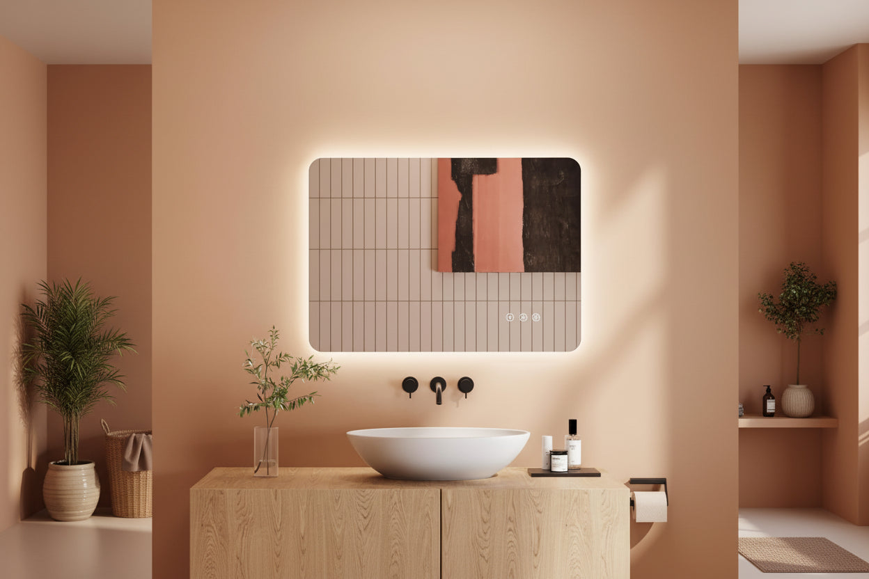 specchi da parete bianco impermeabile illuminato a led