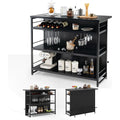 Tavolo KOMFOTTEU Tavolo Bar 120 x 60 x 101 cm, Bancone Bar a 4 Livelli con Portabo