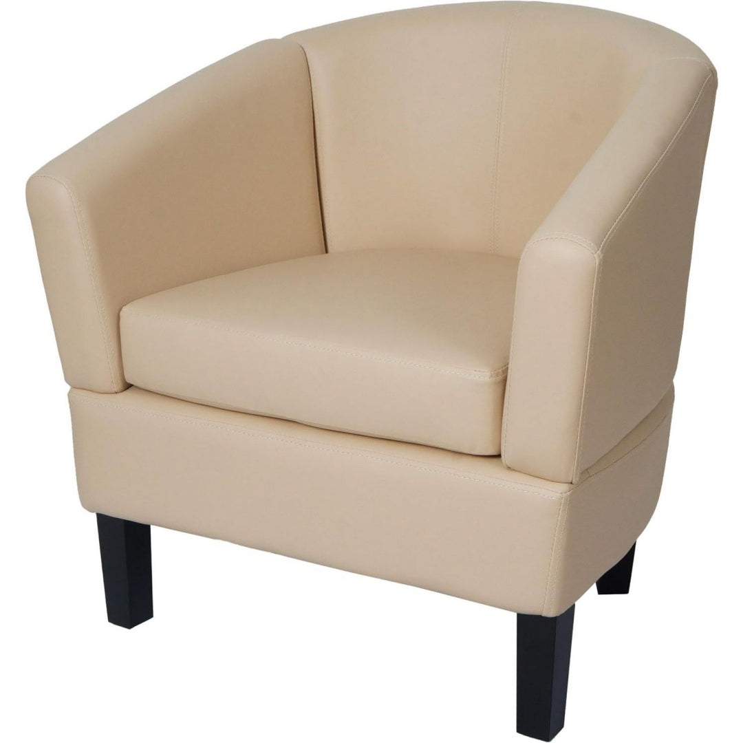 Poltrona con braccioli beige