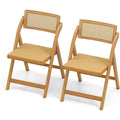 Sedia HOMASIS Set di 2 Sedie Pieghevoli in Rattan con Telaio in Bambu