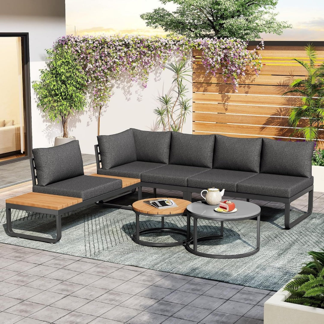 Divano Set di mobili da giardino Sitzgruppe per 4-5 persone, divano da giardino co
