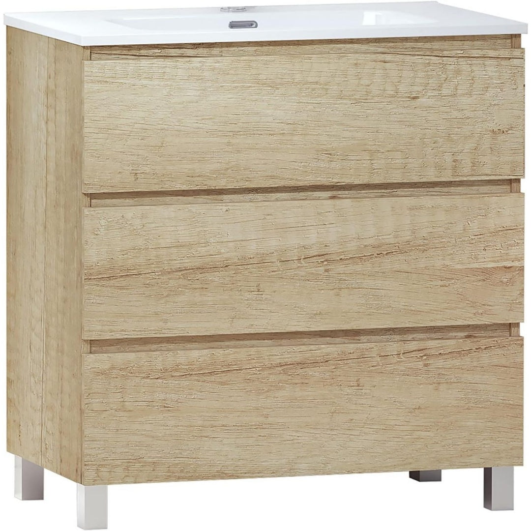 Set arredo bagno con cassetti natura