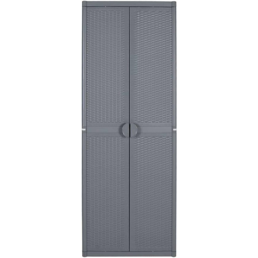 Armadio Generico Armadio da Giardino Grigio 65x45x172 cm in Rattan PP,Mobili,Armadi 65x45x172 cm